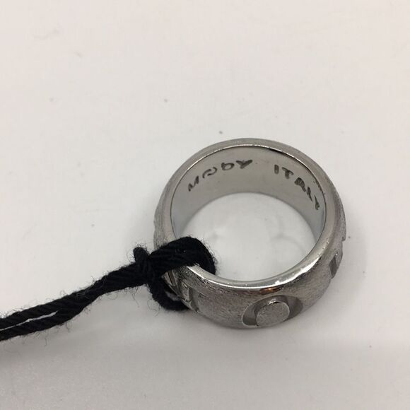 MOOBY AMORE silver tone textured chunky ring Sz 6.75 - Picture 5 of 16